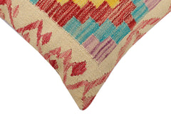 handmade Traditional Pillow Beige Red Hand-Woven SQUARE 100% WOOL Hand woven turkish pillow2' x 2'