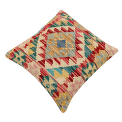 handmade Traditional Pillow Red Blue Hand-Woven SQUARE 100% WOOL  Hand woven turkish pillow  2 x 2