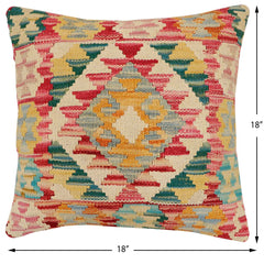 handmade Traditional Pillow Red Rust Hand-Woven SQUARE 100% WOOL Hand woven turkish pillow2' x 2'