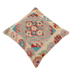 handmade Traditional Pillow Blue Red Hand-Woven SQUARE 100% WOOL Hand woven turkish pillow 2 x 2