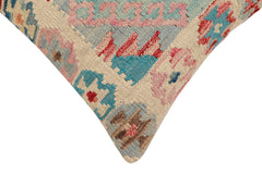 handmade Traditional Pillow Blue Red Hand-Woven SQUARE 100% WOOL Hand woven turkish pillow 2 x 2