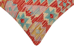 handmade Traditional Pillow Red Blue Hand-Woven SQUARE 100% WOOL Hand woven turkish pillow2' x 2'