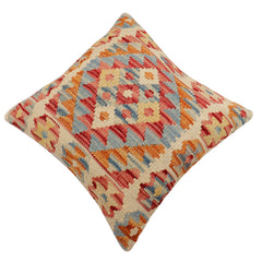 handmade Traditional Pillow Beige Rust Hand-Woven SQUARE 100% WOOL Hand woven turkish pillow2' x 2'