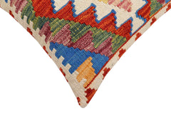 handmade Traditional Pillow Rust Blue Hand-Woven SQUARE 100% WOOL Hand woven turkish pillow2' x 2'