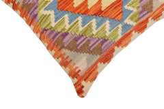 handmade Traditional Pillow Rust Blue Hand-Woven SQUARE 100% WOOL Hand woven turkish pillow2' x 2'