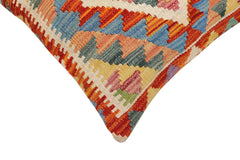 handmade Traditional Pillow Rust Blue Hand-Woven SQUARE 100% WOOL Hand woven turkish pillow2' x 2'