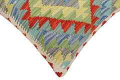 handmade Traditional Pillow Rust Blue Hand-Woven SQUARE 100% WOOL Hand woven turkish pillow2' x 2'