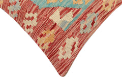 handmade Traditional Pillow Red Blue Hand-Woven SQUARE 100% WOOL Hand woven turkish pillow 2 x 2