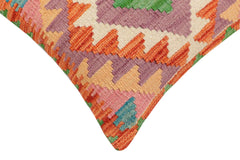 handmade Traditional Pillow Rust Blue Hand-Woven SQUARE 100% WOOL Hand woven turkish pillow 2 x 2