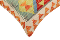 handmade Traditional Pillow Rust Blue Hand-Woven SQUARE 100% WOOL Hand woven turkish pillow 2 x 2