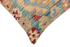 handmade Traditional Pillow Blue Red Hand-Woven SQUARE 100% WOOL Hand woven turkish pillow 2 x 2