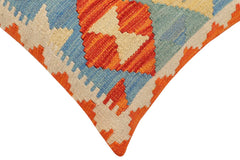 handmade Traditional Pillow Rust Blue Hand-Woven SQUARE 100% WOOL Hand woven turkish pillow 2 x 2