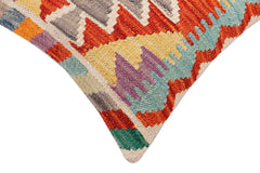 handmade Traditional Pillow Rust Blue Hand-Woven SQUARE 100% WOOL Hand woven turkish pillow 2 x 2