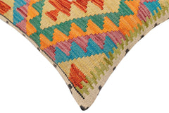 handmade Traditional Pillow Rust Blue Hand-Woven SQUARE 100% WOOL Hand woven turkish pillow 2 x 2