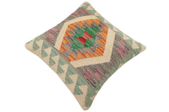 handmade Traditional Pillow Gray Rust Hand-Woven SQUARE 100% WOOL Hand woven turkish pillow 2 x 2