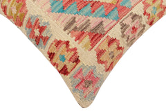 handmade Traditional Pillow Red Beige Hand-Woven SQUARE 100% WOOL Hand woven turkish pillow 2 x 2