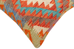 handmade Traditional Pillow Rust Blue Hand-Woven SQUARE 100% WOOL Hand woven turkish pillow2' x 2'