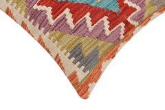 handmade Traditional Pillow Rust Blue Hand-Woven SQUARE 100% WOOL Hand woven turkish pillow 2 x 2