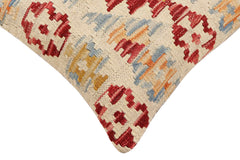 handmade Traditional Pillow Red Blue Hand-Woven SQUARE 100% WOOL Hand woven turkish pillow 3 x 5