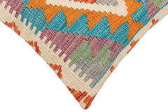 handmade Traditional Pillow Rust Blue Hand-Woven SQUARE 100% WOOL Hand woven turkish pillow 2 x 2