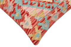 handmade Traditional Pillow Rust Blue Hand-Woven SQUARE 100% WOOL Hand woven turkish pillow 2 x 2