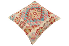 handmade Traditional Pillow Red Blue Hand-Woven SQUARE 100% WOOL Hand woven turkish pillow 2 x 2
