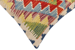 handmade Traditional Pillow Rust Blue Hand-Woven SQUARE 100% WOOL Hand woven turkish pillow 2 x 2