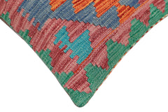 handmade Traditional Pillow Rust Blue Hand-made SQUARE 100% WOOL Hand woven turkish pillow2' x 2'