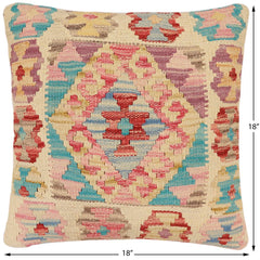 handmade Traditional Pillow Red Blue Hand-made SQUARE 100% WOOL Hand woven turkish pillow2' x 2'