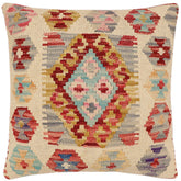 handmade Traditional Pillow Red Blue Hand-made SQUARE 100% WOOL Hand woven turkish pillow 2 x 2