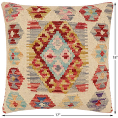 handmade Traditional Pillow Red Blue Hand-made SQUARE 100% WOOL Hand woven turkish pillow 2 x 2