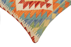 handmade Traditional Pillow Rust Blue Hand-made SQUARE 100% WOOL Hand woven turkish pillow 3 x 5