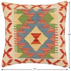 handmade Traditional Pillow Rust Blue Hand-made SQUARE 100% WOOL Hand woven turkish pillow 2 x 2