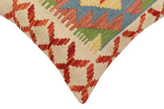 handmade Traditional Pillow Rust Blue Hand-made SQUARE 100% WOOL Hand woven turkish pillow 2 x 2