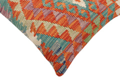 handmade Traditional Pillow Rust Blue Hand-Woven SQUARE 100% WOOL Hand woven turkish pillow 2 x 2