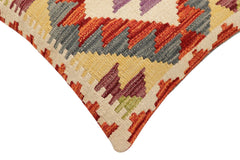 handmade Traditional Pillow Rust Gray Hand-Woven SQUARE 100% WOOL Hand woven turkish pillow2' x 2'