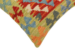 handmade Traditional Pillow Rust Blue Hand-Woven SQUARE 100% WOOL Hand woven turkish pillow2' x 2'