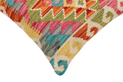 handmade Traditional Pillow Rust Blue Hand-Woven SQUARE 100% WOOL Hand woven turkish pillow2' x 2'