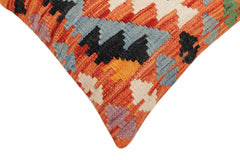 handmade Traditional Pillow Rust Blue Hand-Woven SQUARE 100% WOOL Hand woven turkish pillow 3 x 5