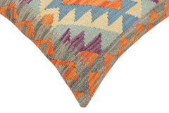 handmade Traditional Pillow Rust Blue Hand-Woven SQUARE 100% WOOL Hand woven turkish pillow 2 x 2