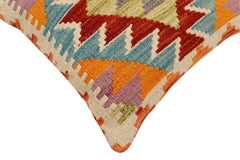 handmade Traditional Pillow Rust Blue Hand-Woven SQUARE 100% WOOL Hand woven turkish pillow 2 x 2