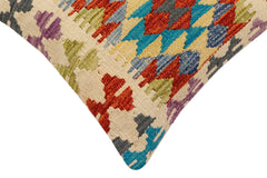 handmade Traditional Pillow Rust Blue Hand-Woven SQUARE 100% WOOL Hand woven turkish pillow2' x 2'