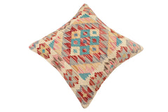 handmade Traditional Pillow Red Blue Hand-Woven SQUARE 100% WOOL Hand woven turkish pillow 2 x 2