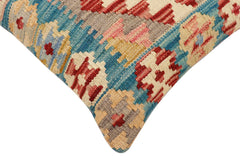 handmade Traditional Pillow Blue Red Hand-Woven SQUARE 100% WOOL Hand woven turkish pillow 2 x 2