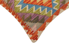 handmade Traditional Pillow Rust Blue Hand-Woven SQUARE 100% WOOL Hand woven turkish pillow 2 x 2