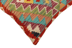 handmade Traditional Pillow Rust Blue Hand-Woven SQUARE 100% WOOL Hand woven turkish pillow PILLOW