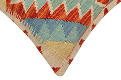 handmade Traditional Pillow Rust Blue Hand-Woven SQUARE 100% WOOL Hand woven turkish pillow 2 x 2