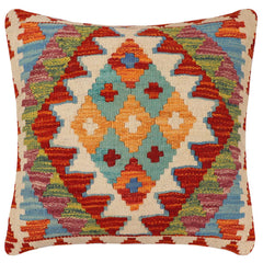 handmade Traditional Pillow Rust Beige Hand-Woven SQUARE 100% WOOL Hand woven turkish pillow PILLOW
