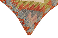 handmade Traditional Pillow Rust Blue Hand-Woven SQUARE 100% WOOL Hand woven turkish pillow 2 x 2