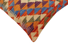 handmade Traditional Pillow Rust Blue Hand-Woven SQUARE 100% WOOL Hand woven turkish pillow 2 x 2